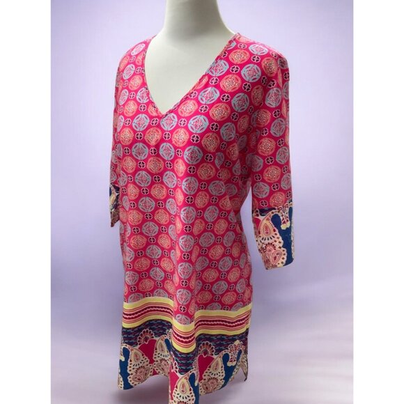 Old Navy Womens Multicolor Geometric Boho Cotton Shift Mini Dress  Size Large - Picture 5 of 8